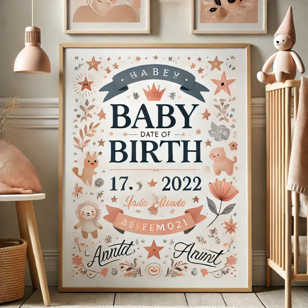 Affiche personnalisée naissance : Offrez un souvenir inoubliable pour accueillir un bébé avec élégance