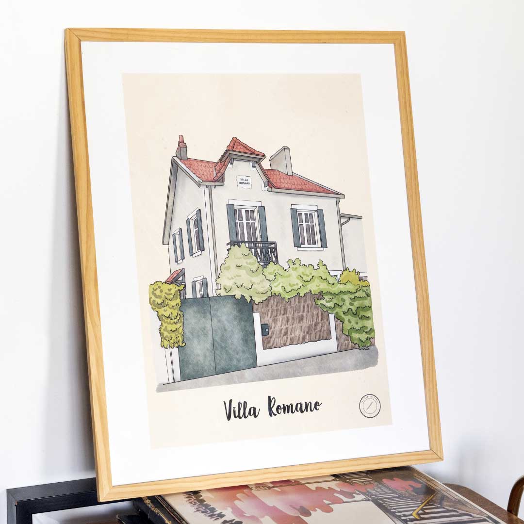 Affiche famille personnalisée villa romano