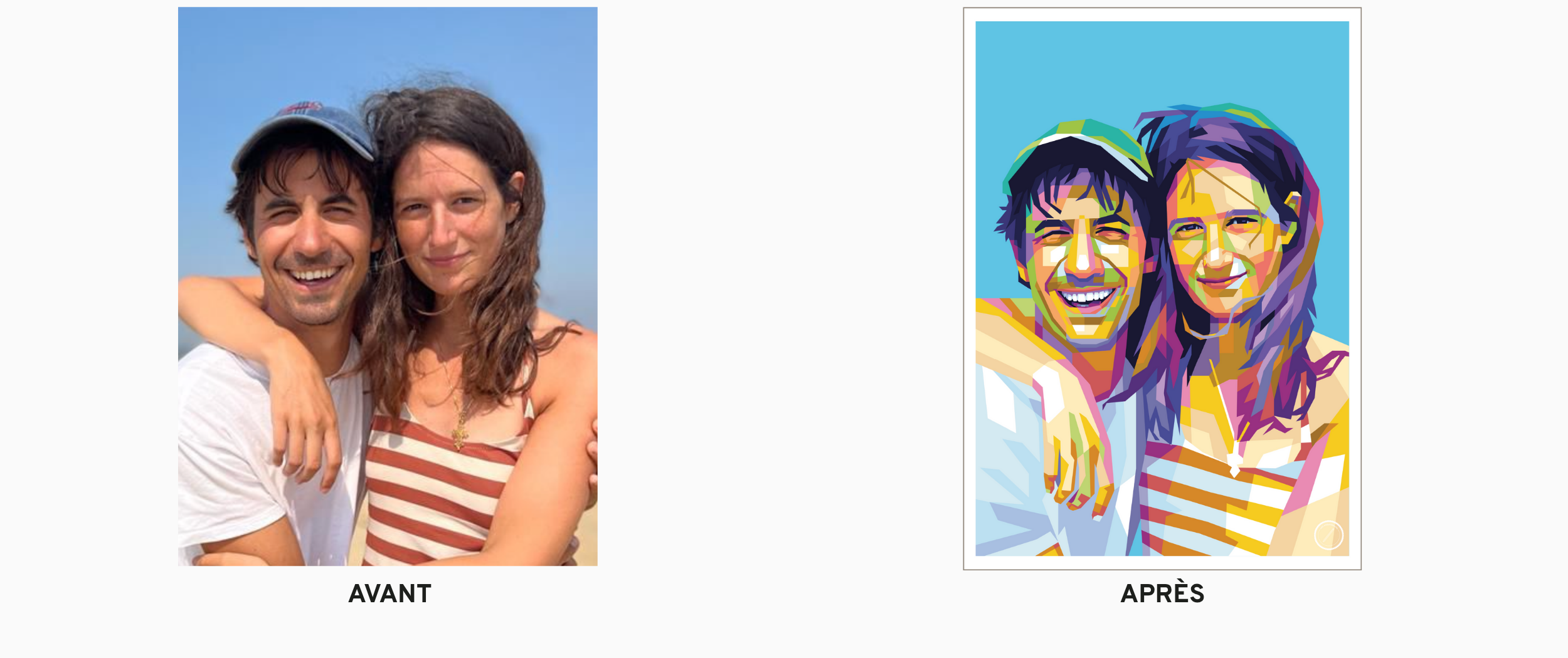 Avant et apres couple illustration