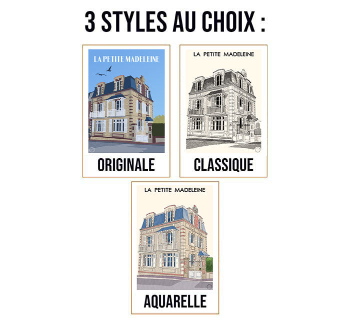 L'Affiche Personnalisee A3 - maison - LesEsquisseurs - 3 style au choix