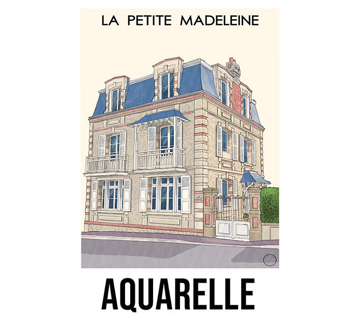 L'Affiche Personnalisee A3 - maison - LesEsquisseurs - Style Aquarelle
