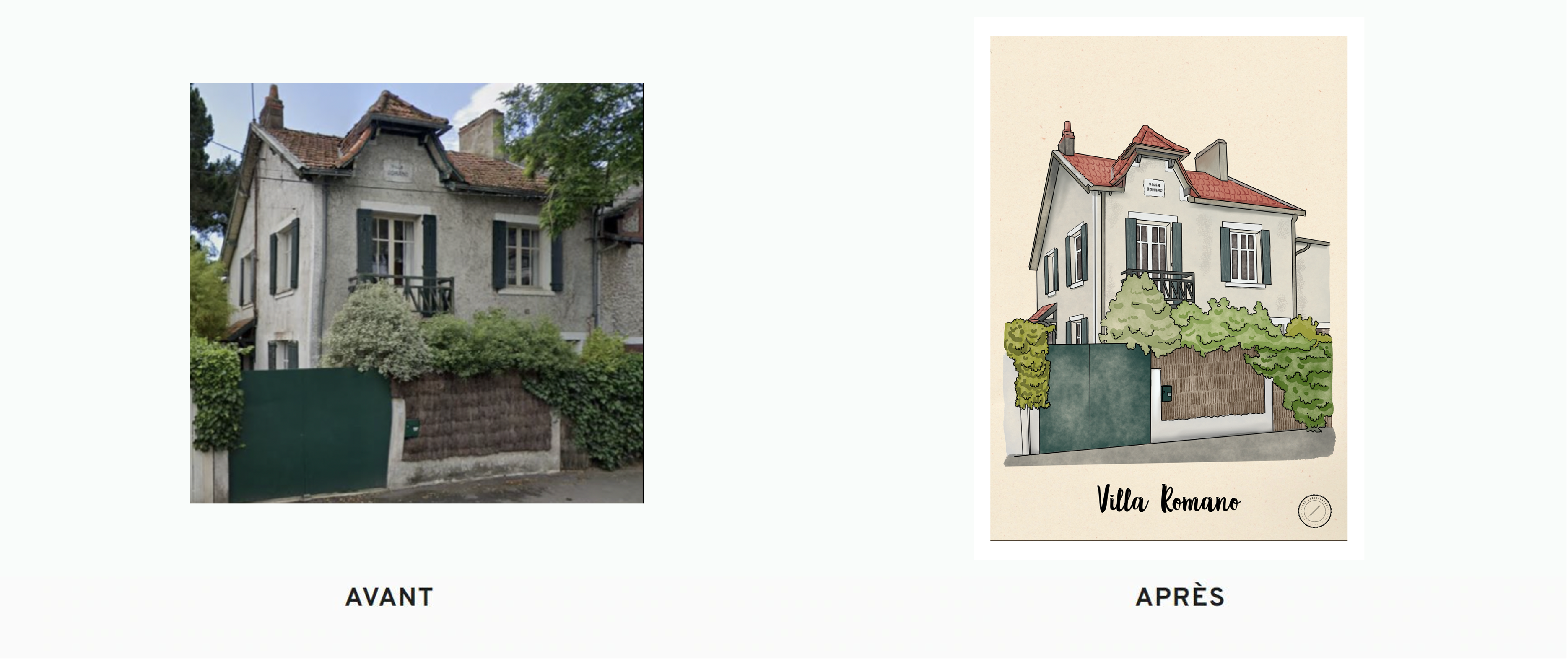 avant après afficher personnalisée style aquarelle