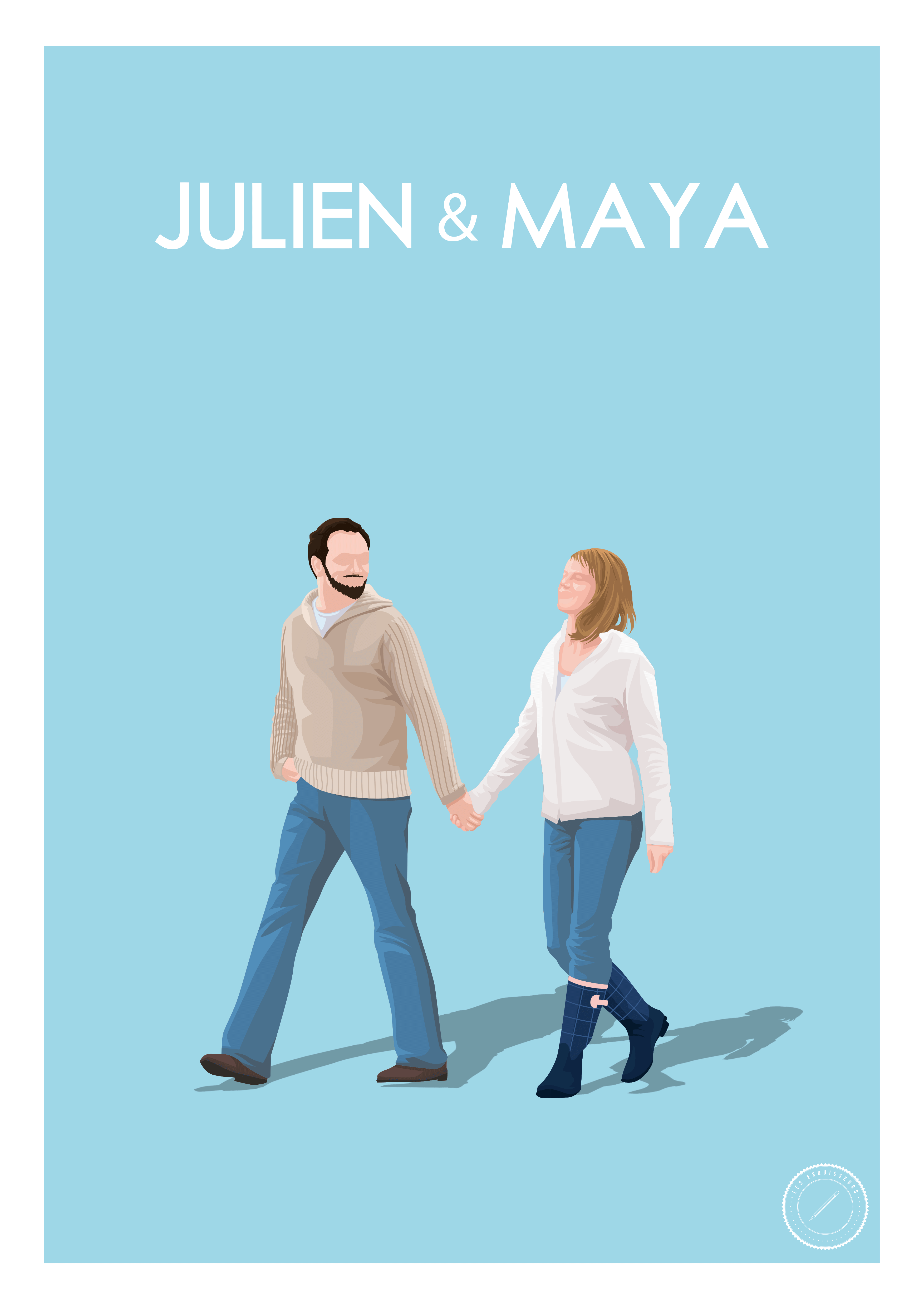 affiche personnalisée couple julien et maya