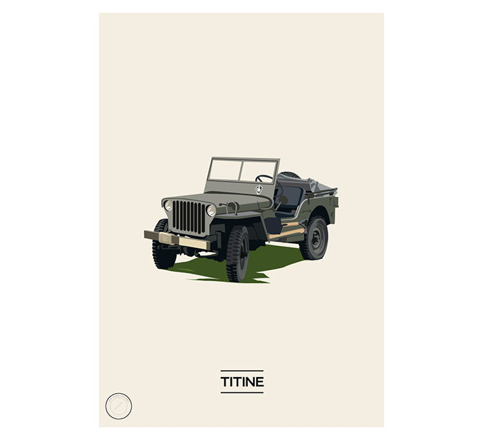 L'affiche 50X70 - Les Esquisseurs - Jeep Titine